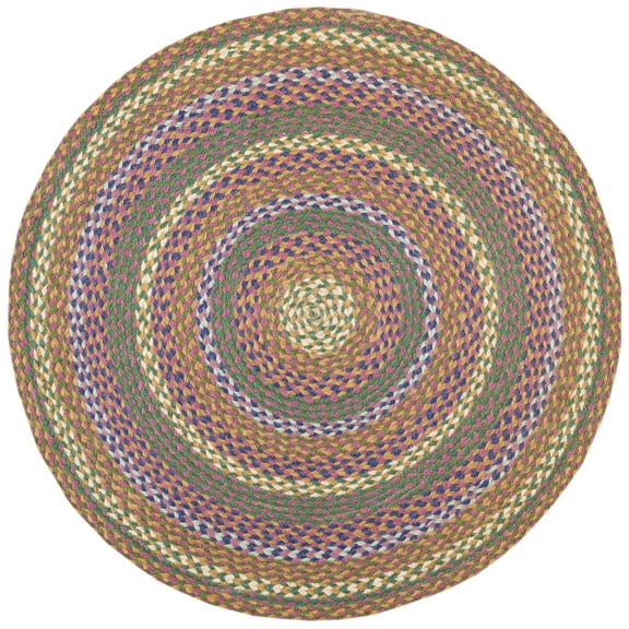 SAFAVIEH Cape Cod Robynne Geometric Area Rug, Green/Pink, 3' x 3' Round