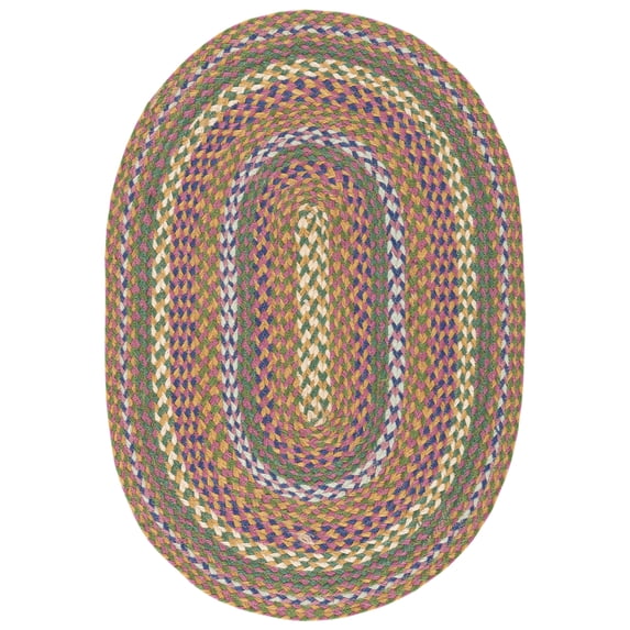 SAFAVIEH Cape Cod Robynne Geometric Area Rug, Green/Pink, 6' x 9' Oval