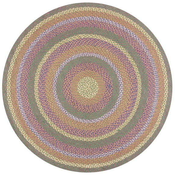 SAFAVIEH Cape Cod Robynne Geometric Area Rug, Green/Pink, 7' x 7' Round