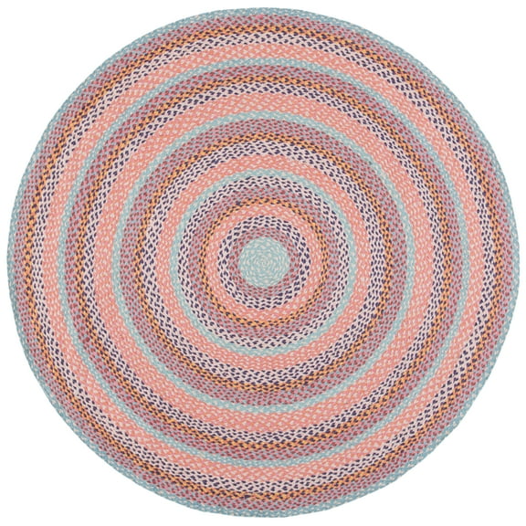 SAFAVIEH Cape Cod Robynne Geometric Area Rug, Pink/Blue, 7' x 7' Round