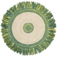 thumbnail image 1 of SAFAVIEH Cape Cod Rosalynne Striped Area Rug, Green/Natural, 3' x 3' Round, 1 of 5