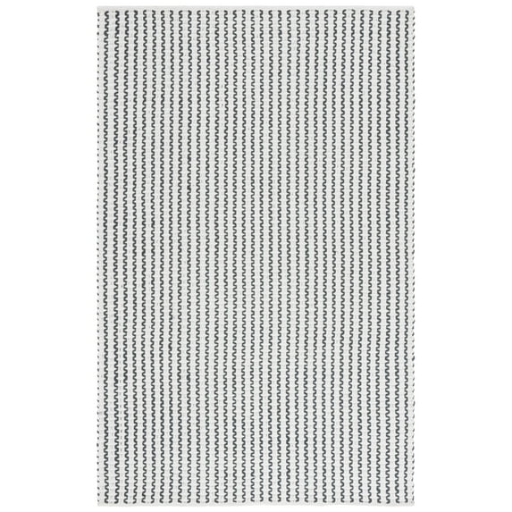 SAFAVIEH Cape Cod Rowina Wavy Striped Area Rug, Ivory/Charcoal, 6' x 9'