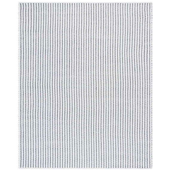 SAFAVIEH Cape Cod Rowina Wavy Striped Area Rug, Ivory/Charcoal, 9' x 12'