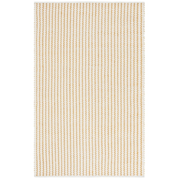 SAFAVIEH Cape Cod Rowina Wavy Striped Area Rug, Ivory/Gold, 3' x 5'