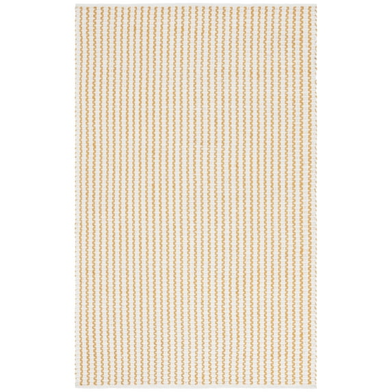 SAFAVIEH Cape Cod Rowina Wavy Striped Area Rug, Ivory/Gold, 5' x 8'