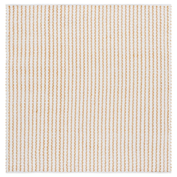 SAFAVIEH Cape Cod Rowina Wavy Striped Area Rug, Ivory/Gold, 6' x 6' Square