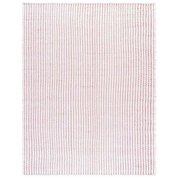 SAFAVIEH Cape Cod Rowina Wavy Striped Area Rug, Ivory/Rust, 8' x 10'