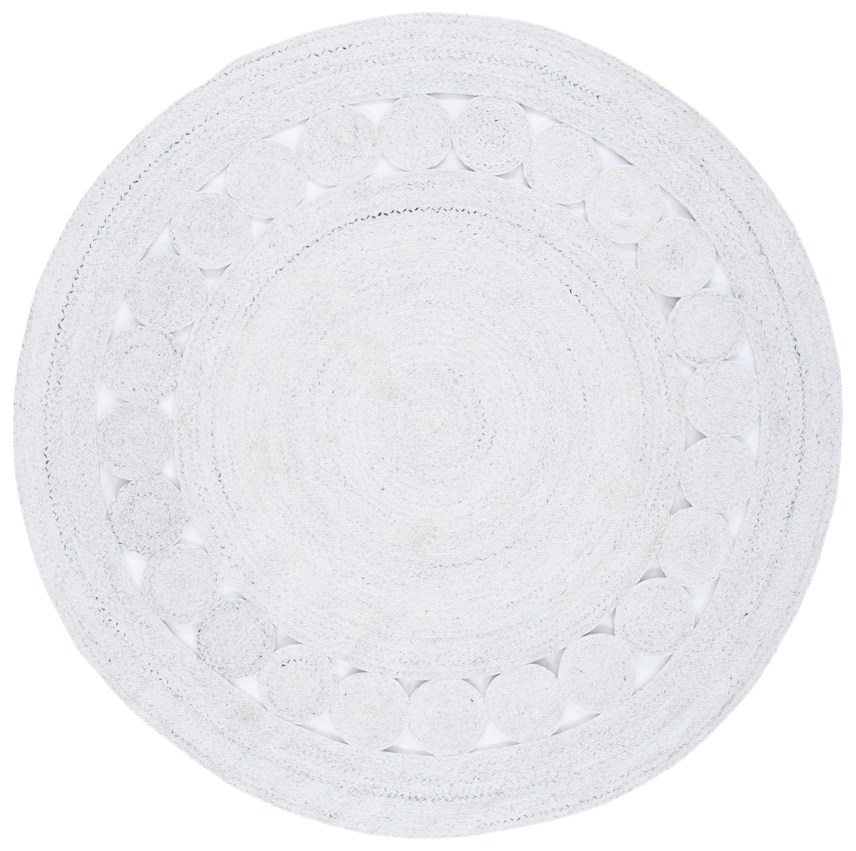 SAFAVIEH Cape Cod Salim Geometric Polyester Area Rug, Ivory, 5' x 5 ...