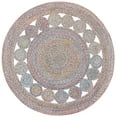 thumbnail image 1 of SAFAVIEH Cape Cod Salim Geometric Polyester Area Rug, Yellow/Pink, 4' x 4' Round, 1 of 7