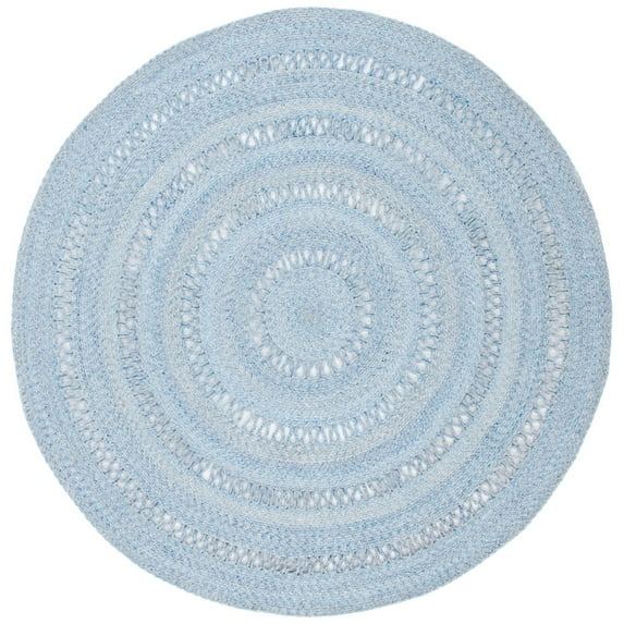 SAFAVIEH Cape Cod Salome Geometric Polyester Area Rug, Blue, 6' x 6' Round