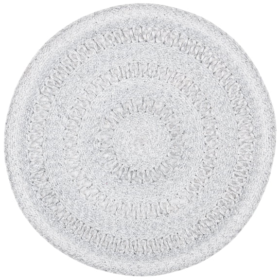 SAFAVIEH Cape Cod Salome Geometric Polyester Area Rug, Grey, 4' x 4' Round