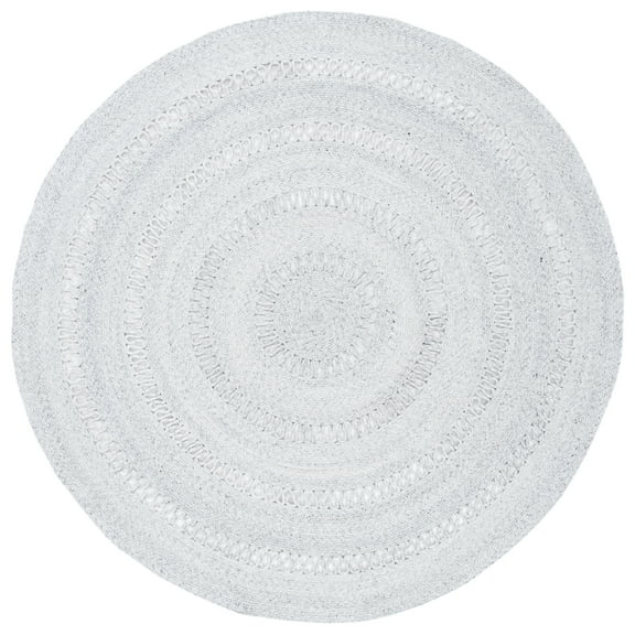 SAFAVIEH Cape Cod Salome Geometric Polyester Area Rug, Grey, 6' x 6' Round