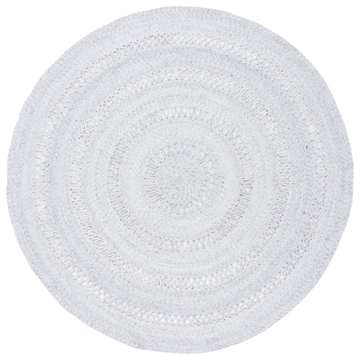 SAFAVIEH Cape Cod Salome Geometric Polyester Area Rug, Grey, 7' x 7' Round