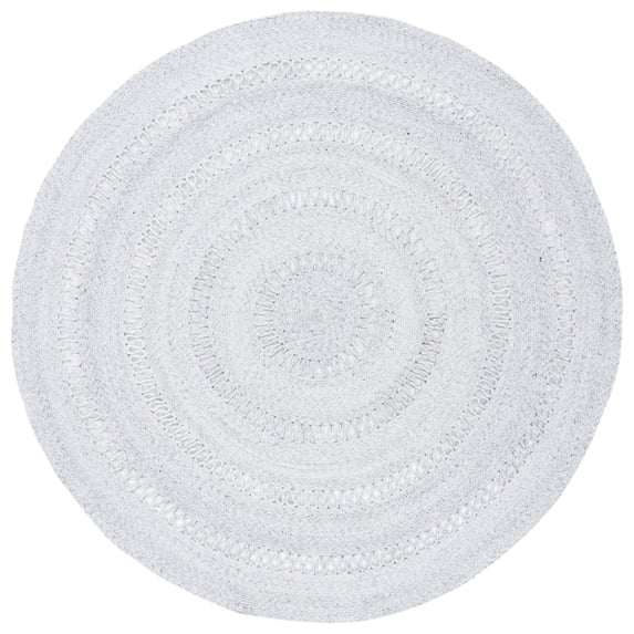 SAFAVIEH Cape Cod Salome Geometric Polyester Area Rug, Grey, 7' x 7' Round