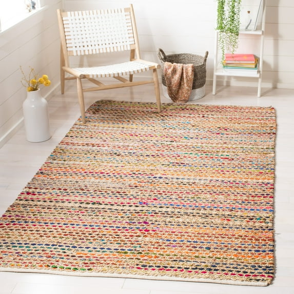 SAFAVIEH Cape Cod Sheridan Geometric Area Rug, Natural/Multi, 3' x 5'