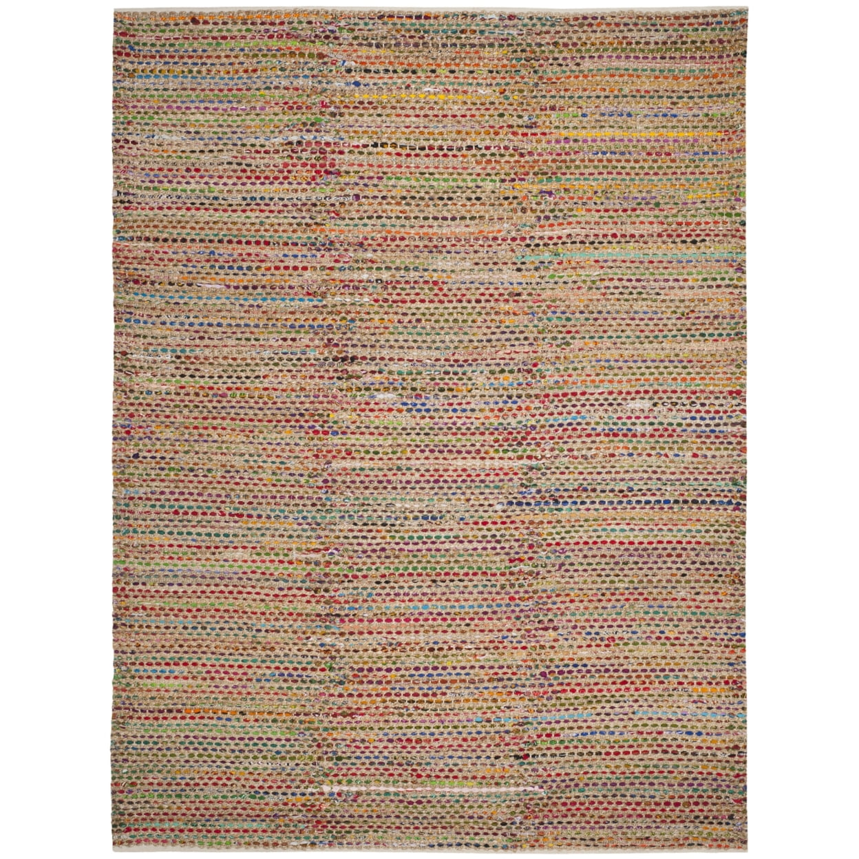 Cape Cod Multicolor Handwoven Wool Cotton Area Rug 4' x 6'