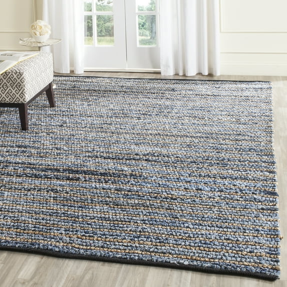 SAFAVIEH Cape Cod Signe Geometric Area Rug, Blue/Natural, 8' x 10'
