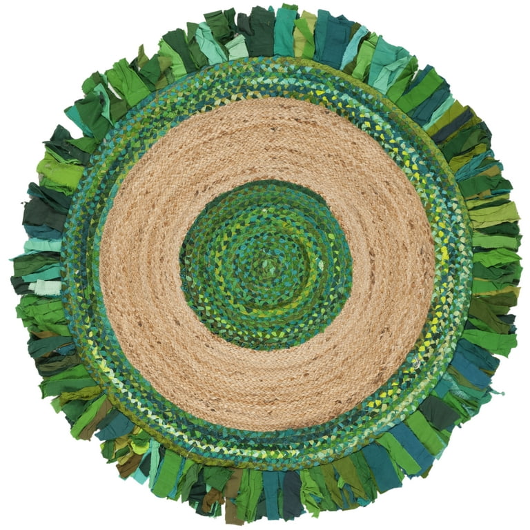 Safavieh Cape Cod Handwoven Rug - Green / Natural - 3 ft. Round
