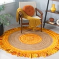 thumbnail image 1 of SAFAVIEH Cape Cod Susan Striped Area Rug, Gold/Natural, 6' x 6' Round, 1 of 7