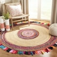 thumbnail image 1 of SAFAVIEH Cape Cod Susan Striped Area Rug, Multi/Natural, 8' x 8' Round, 1 of 8