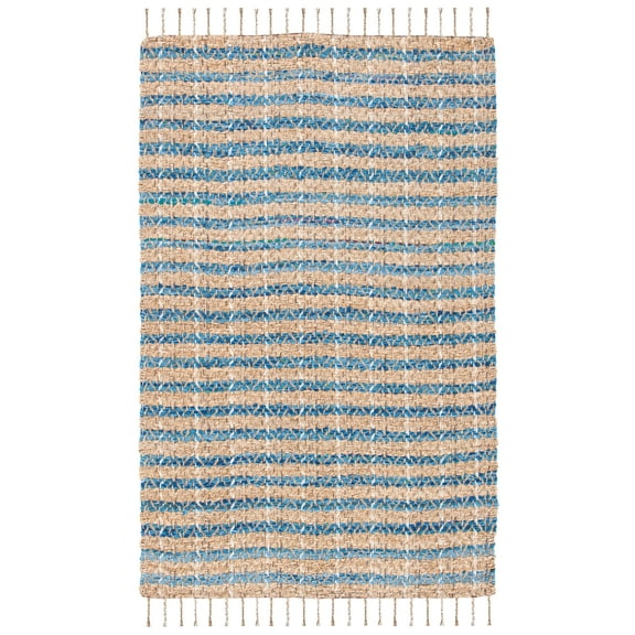 SAFAVIEH Cape Cod Valery Striped Area Rug, Blue/Natural, 8' x 10'