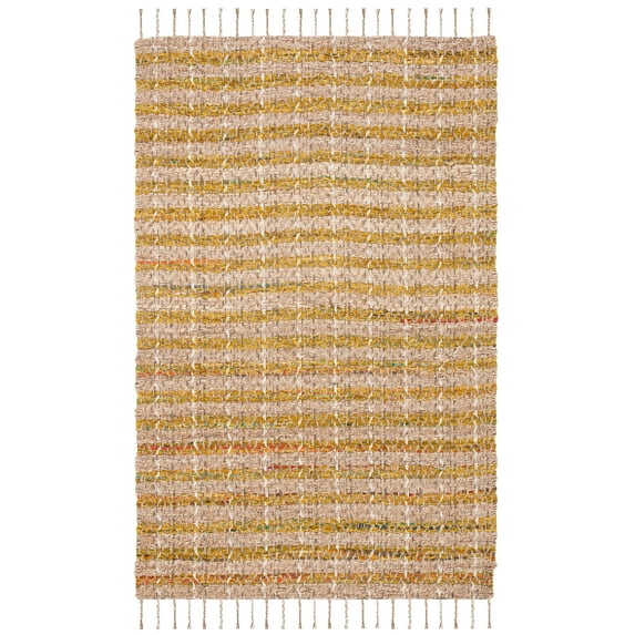SAFAVIEH Cape Cod Valery Striped Area Rug, Gold/Natural, 8' x 10'