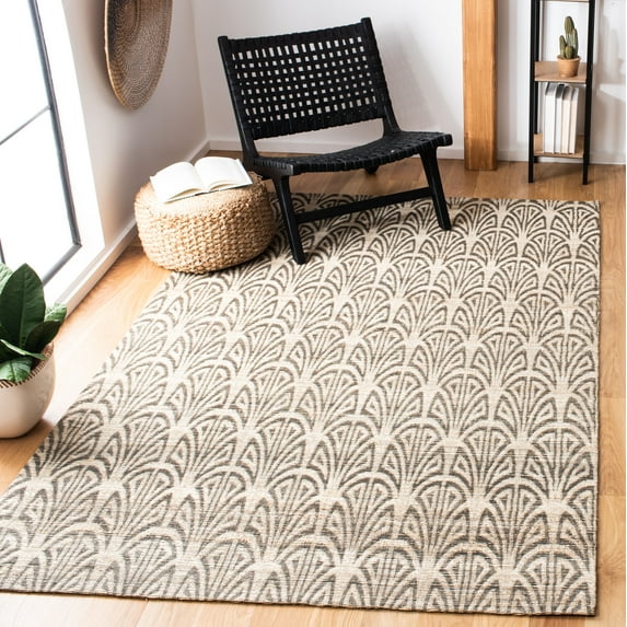 SAFAVIEH Cape Cod Vasiliki Geometric Area Rug, Light Beige/Gray, 6' x 6' Square
