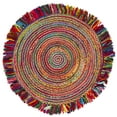 thumbnail image 1 of SAFAVIEH Cape Cod Victoria Braided Area Rug, 4' x 4' Round, Ivory/Red, 1 of 6