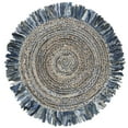 thumbnail image 1 of SAFAVIEH Cape Cod Victoria Braided Area Rug, 5' x 5' Round, Ivory/Denim, 1 of 4