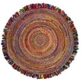 thumbnail image 1 of SAFAVIEH Cape Cod Victoria Braided Area Rug, 6' x 6' Round, Ivory/Red, 1 of 5