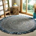 thumbnail image 1 of SAFAVIEH Cape Cod Victoria Braided Area Rug, 8' x 8' Round, Ivory/Denim, 1 of 5