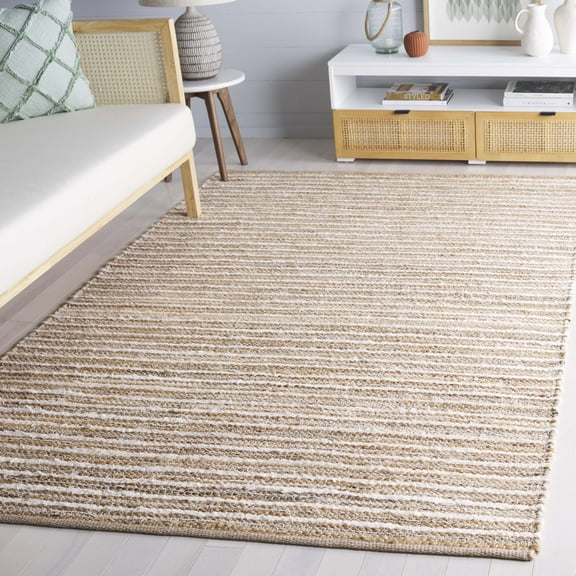 SAFAVIEH Cape Cod Vincent Striped Area Rug, Natural/Beige, 4' x 6'
