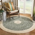 thumbnail image 1 of SAFAVIEH Cape Cod Wesley Striped Area Rug, Green/Natural, 5' x 5' Round, 1 of 6
