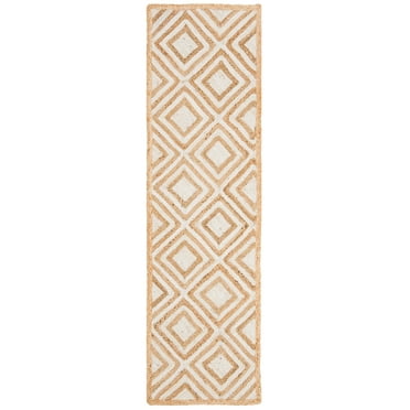 SAFAVIEH Cape Cod Zoe Geometric Runner Rug, Natural/Ivory, 2'3" x 8'