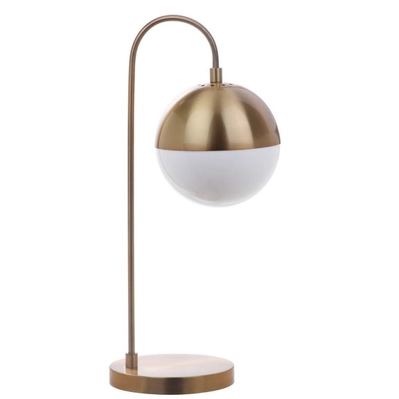 SAFAVIEH Cappi Modern 20.5 In. Table Lamp with USB Port, Brass Gold