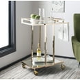 thumbnail image 1 of SAFAVIEH Capri 2 Tier Modern Glam Rectangle Bar Cart with Casters, Gold, 1 of 9