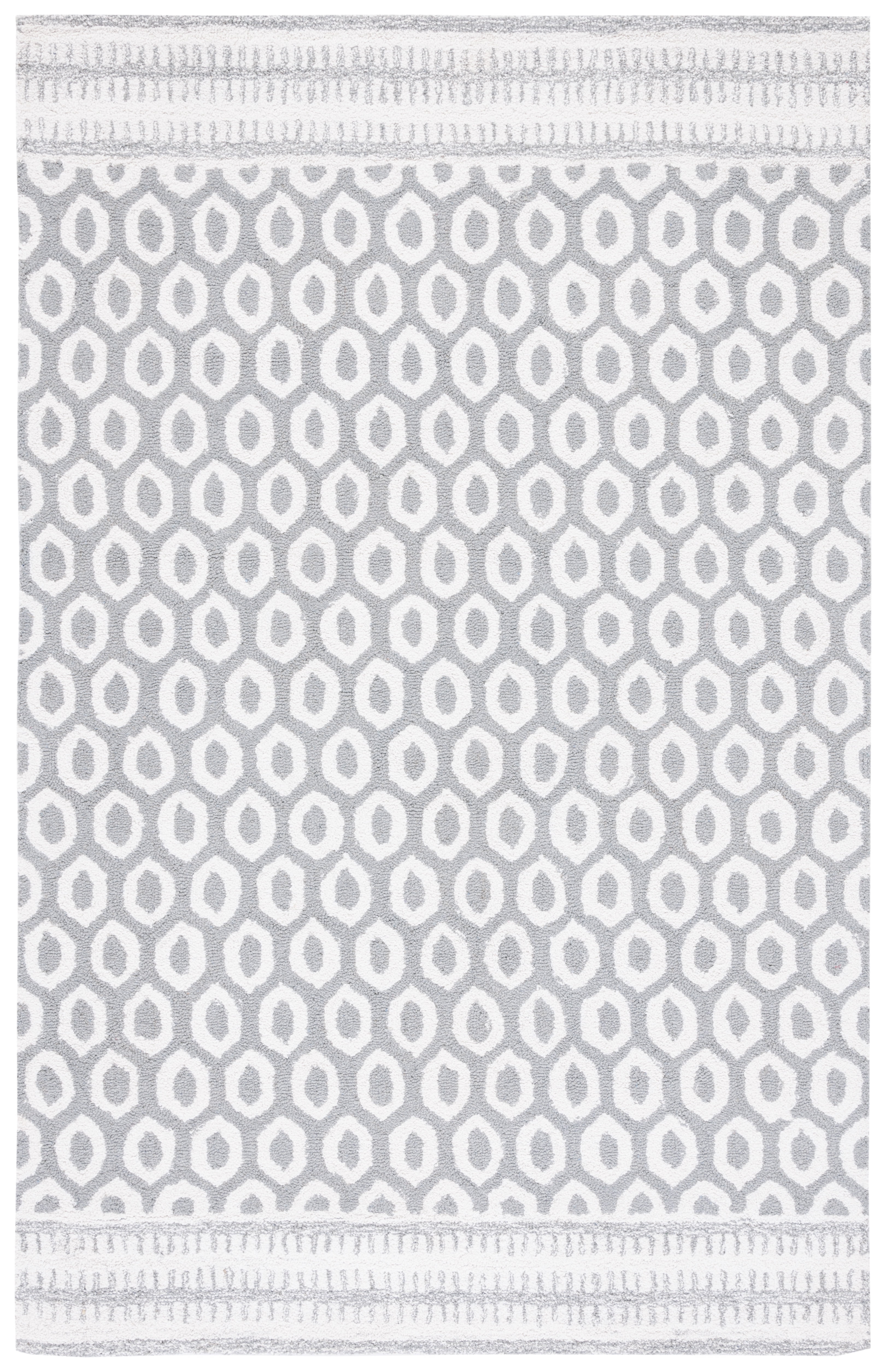 SAFAVIEH Capri Alfreda Geometric Area Rug, Ivory/Grey, 3' x 5'