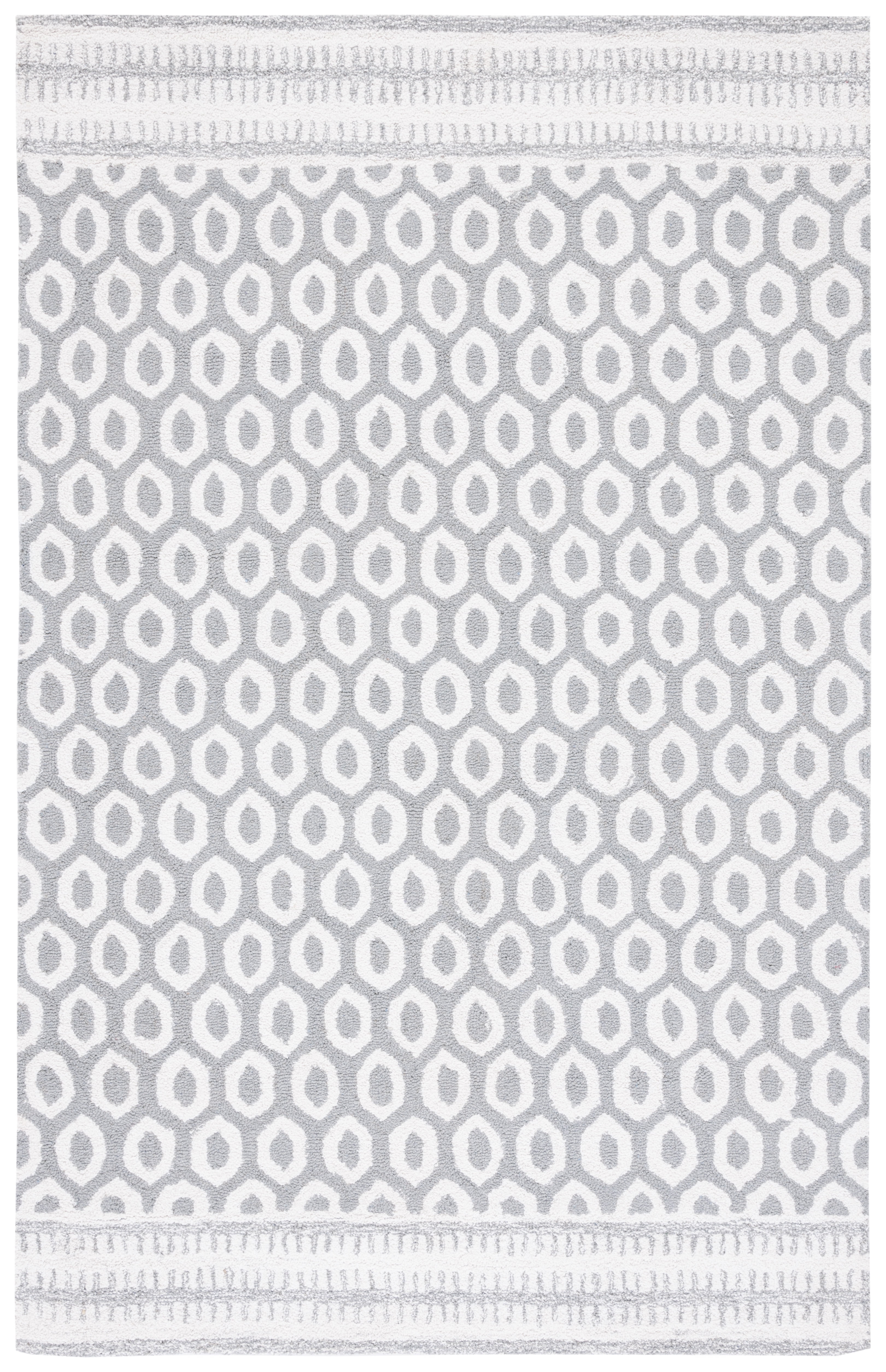 SAFAVIEH Capri Alfreda Geometric Area Rug, Ivory/Grey, 4' x 6'