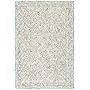 SAFAVIEH Capri Blair Diamond Wool Area Rug, Blue/Rust, 5' x 8'