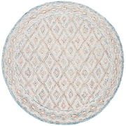 SAFAVIEH Capri Blair Diamond Wool Area Rug, Blue/Rust, 7' x 7' Round