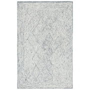 SAFAVIEH Capri Blair Diamond Wool Area Rug, Ivory/Blue, 6' x 9'