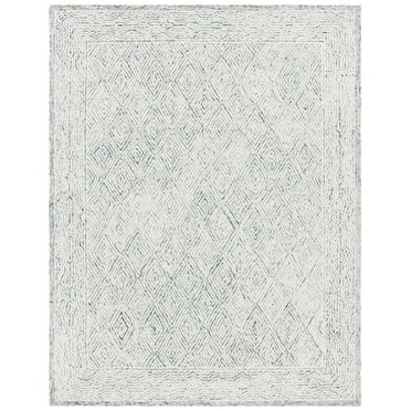SAFAVIEH Capri Blair Diamond Wool Area Rug, Ivory/Blue, 9' x 12'