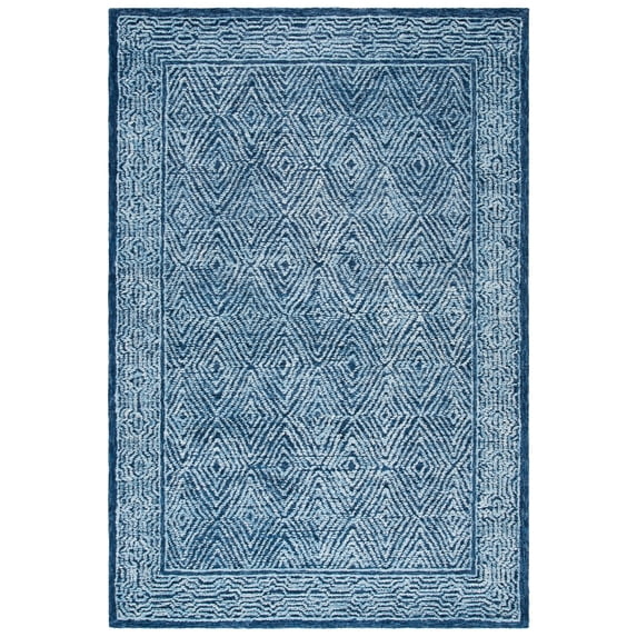 SAFAVIEH Capri Blair Diamond Wool Area Rug, Navy, 6' x 9'