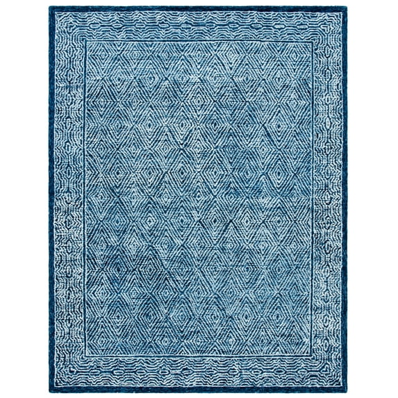 SAFAVIEH Capri Blair Diamond Wool Area Rug, Navy, 8' x 10'