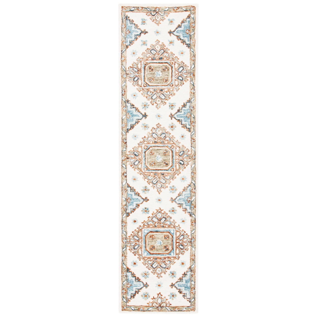 Elegant Ivory Hand-Tufted Wool Runner Rug - 27" x 9"