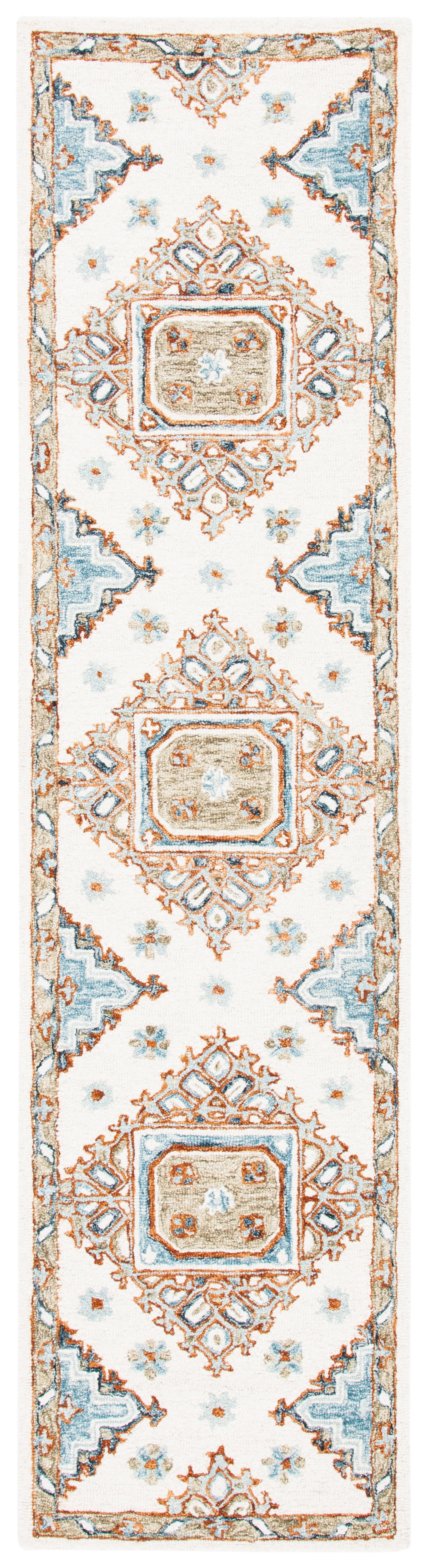 Elegant Ivory Hand-Tufted Wool Runner Rug - 27" x 9"