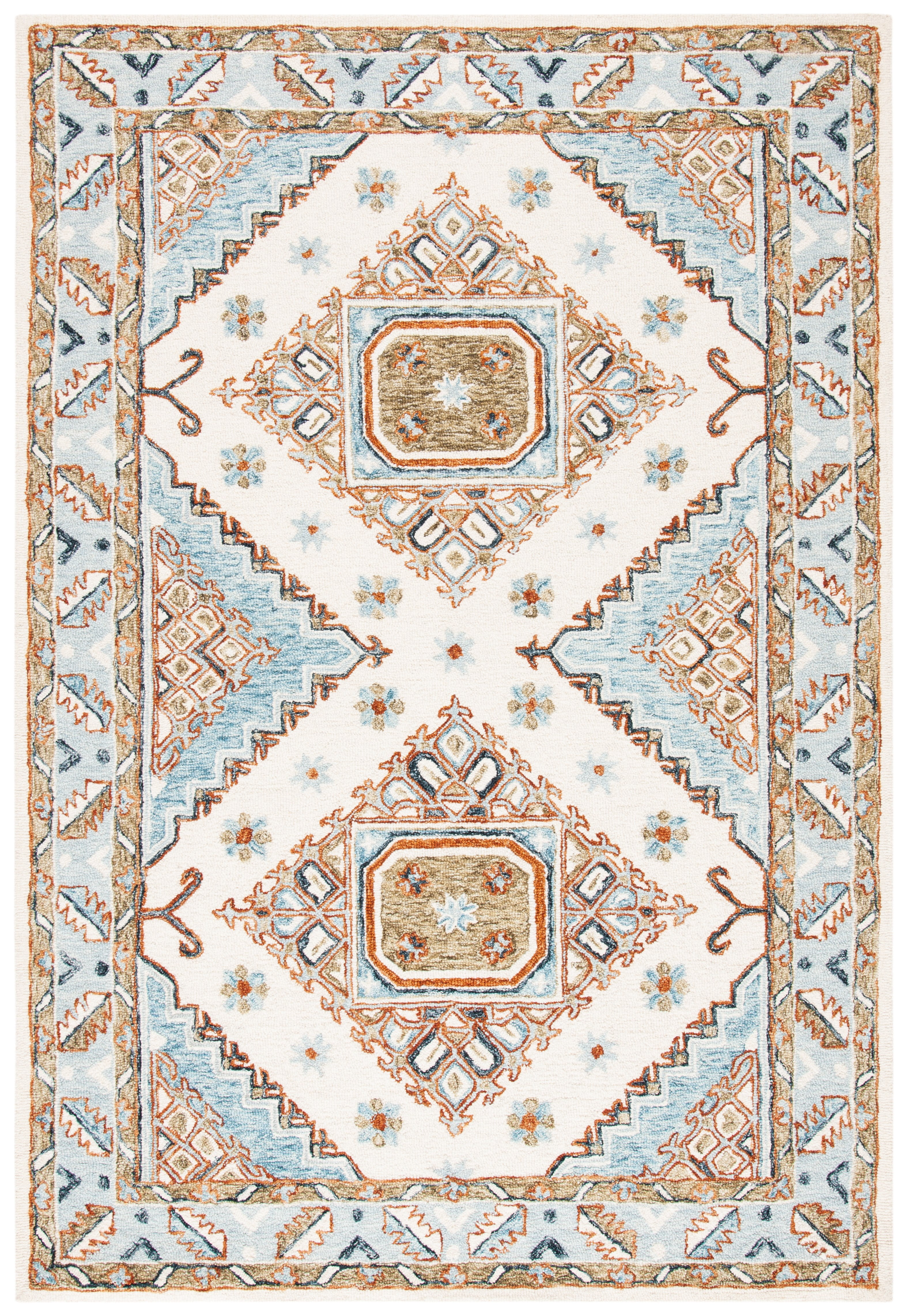 Elegant Ivory Silk & Wool Hand-Tufted 5' x 8' Area Rug