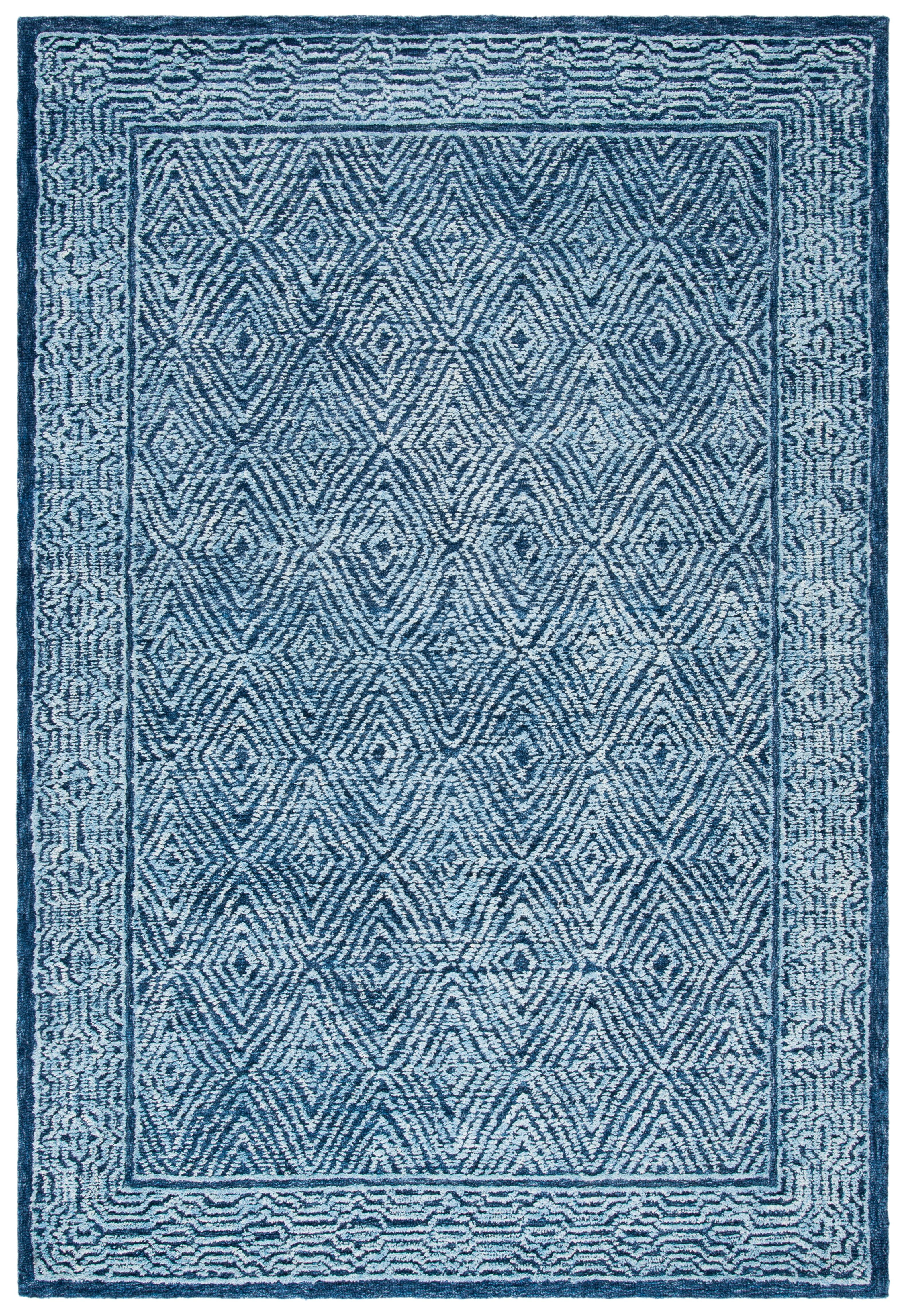 Capri Navy Hand-Tufted Wool 3' x 5' Area Rug