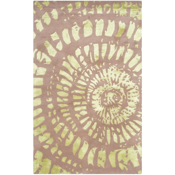 SAFAVIEH Capri Diamond Abstract Wool Area Rug, Plum/Mist, 5' x 8'