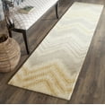 thumbnail image 1 of SAFAVIEH Capri Robynne Chevron Wool Runner Rug, Gray/Gold, 2'3" x 9', 1 of 6